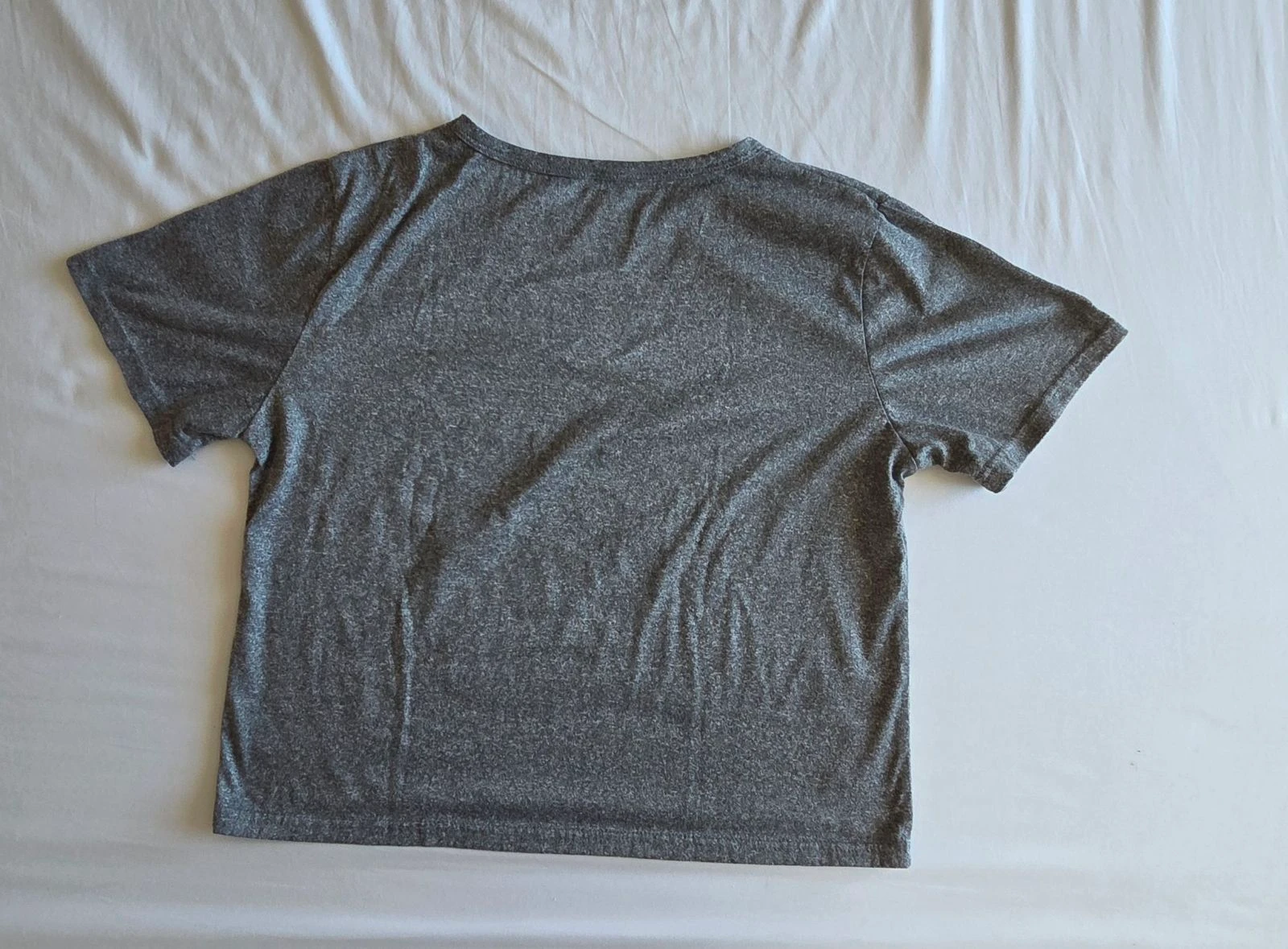 T-shirt cinza mesclado M 38 "WEEKEND" crop top mangas curtas – photo 3